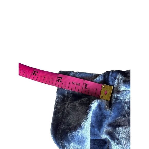 LA Hearts Romper Size Small Open Back Crushed Velvet Periwinkle Blue Velour - Picture 14 of 16